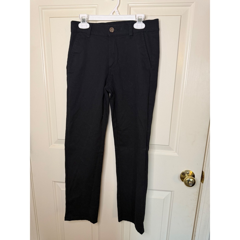 Nautica School Uniform Boys Black Chino Pants Size 12 Regular Straight Leg Twill
